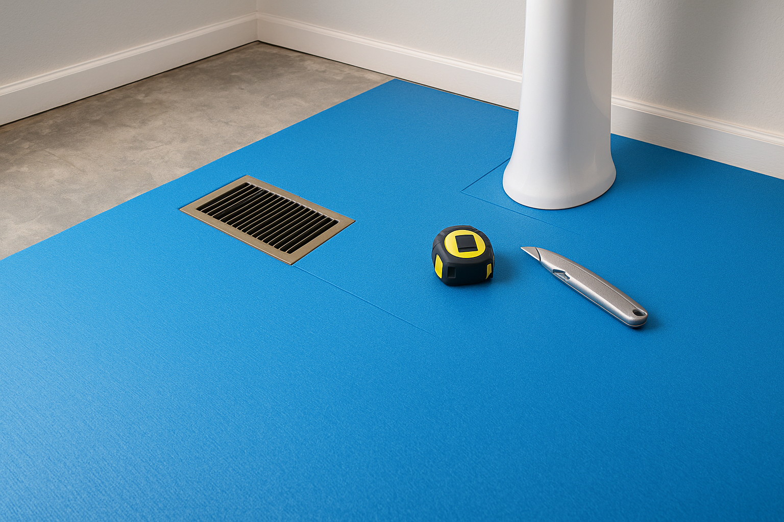 Cutting smart underlayment to shape